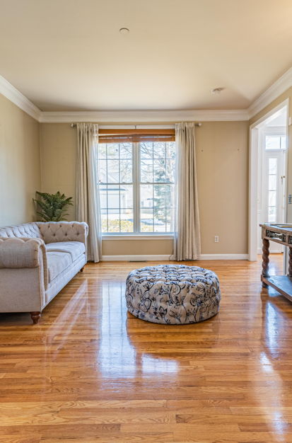living room featuring natural light and hardwood floors